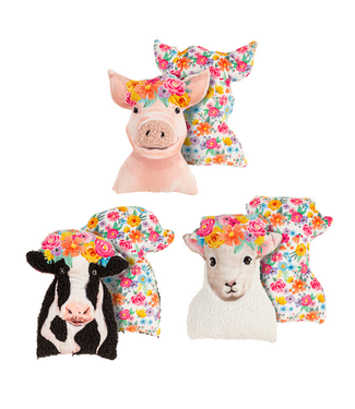 Evergreen Enterprises Petal  Plow Throw Pillow Shaped Farm Animal 8"
