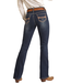Rock & Roll Denim Womens Aztec Applique Riding Jeans - Dark Vintage