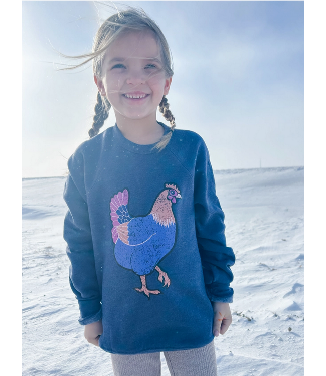 American Farm Company Navy Retro Chicken Crewneck