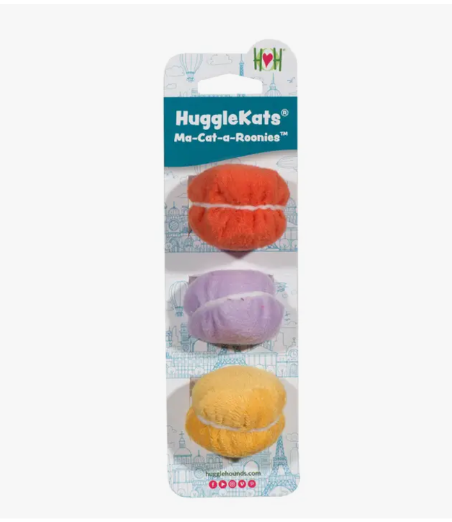 HuggleHounds HuggleKats Ma-Cat-A-Roonies Cat Toy (3pk)