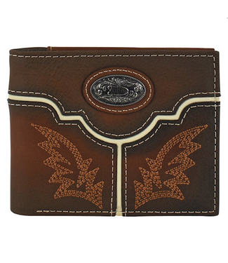 Justin Justin Men's Bifold Wallet Burnished Yoke Boot Stitch