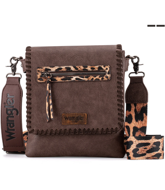 Montana West Wrangler Whipstitch Leopard Print Crossbody