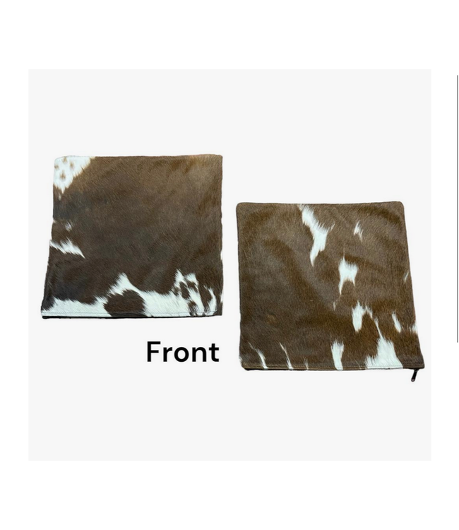 Western Linens Brown & White Cowhide Pillow Cushion