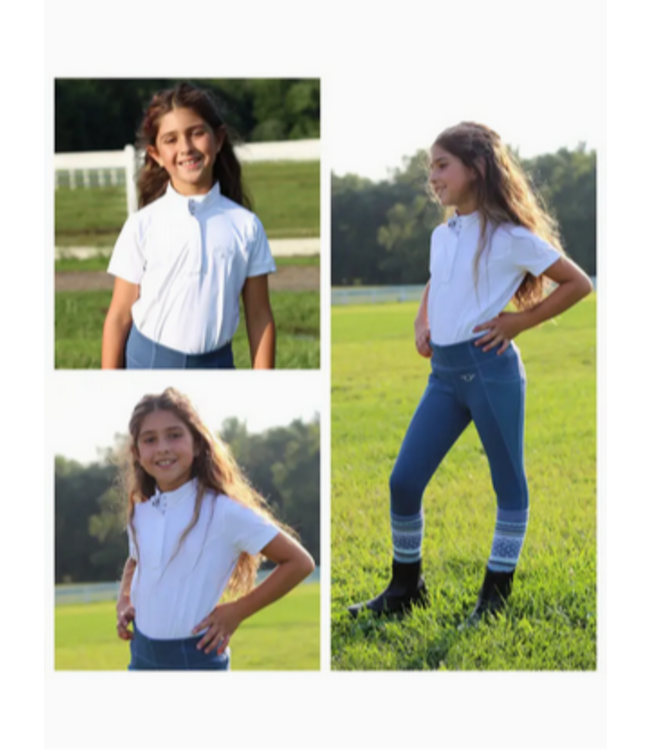 Equine Couture Children's Cara Short Sleeve Show Shirt-White