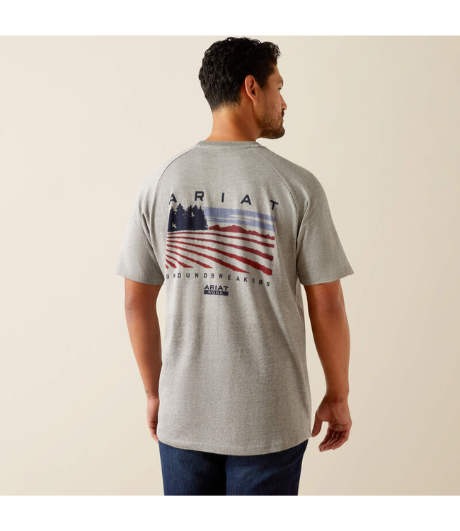 Ariat Mens Rebar Strong Groundbreaker Tee -Grey