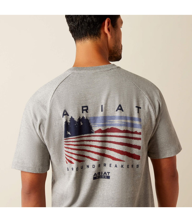 Ariat Mens Rebar Strong Groundbreaker Tee -Grey