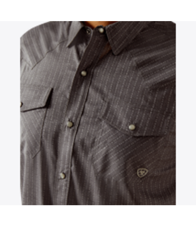 Ariat Mens VentTEK Western Fitted Snap Shirt - Grey