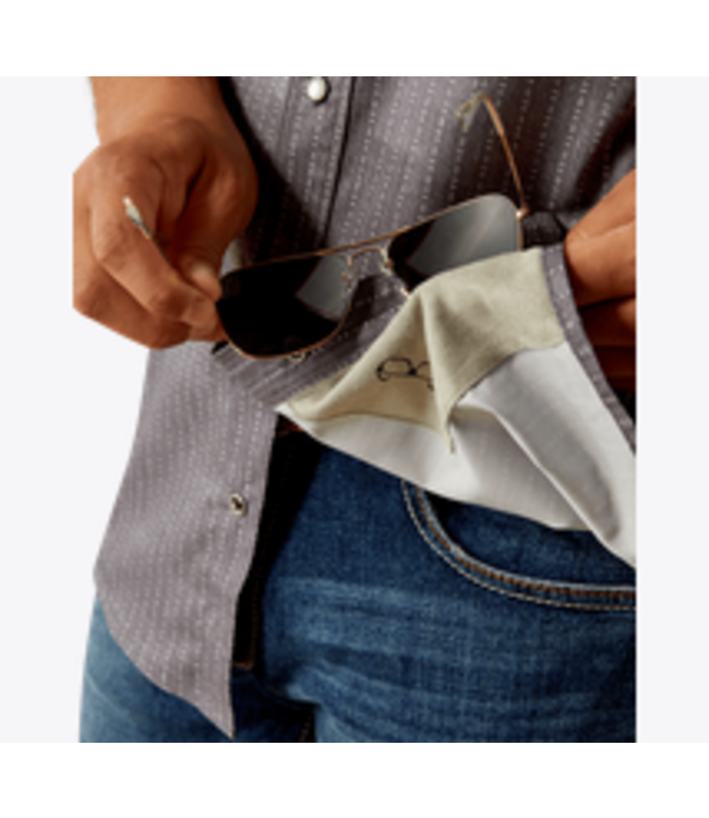 Ariat Mens VentTEK Western Fitted Snap Shirt - Grey