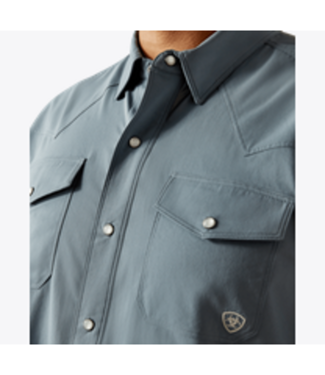 Ariat Mens VentTEK Western Classic Snap Shirt - Newsboy Blue