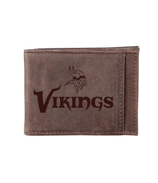 Evergreen Enterprises Front Pocket Wallet w/ RFID Blocking, Minnesota Vikings, Brown