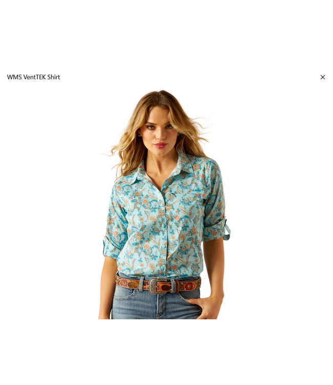 Ariat Womens VentTEK Shirt-Blue Paisley Floral
