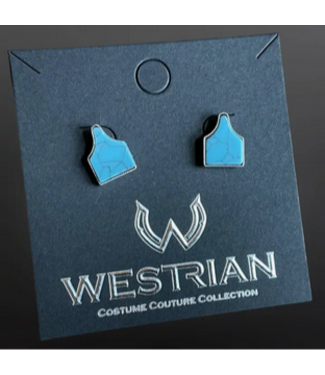 Westrian (Formerly Equipage) Faux Turquoise Cow Tag Earrings