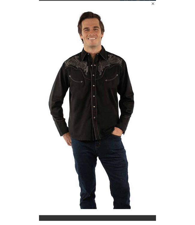 Scully EMB. Shirt with Studs