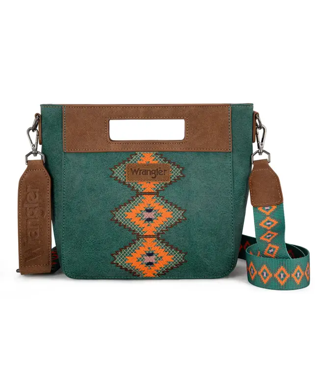 Montana West Wrangler Aztec Embroidered Top Handle Tote/Crossbody