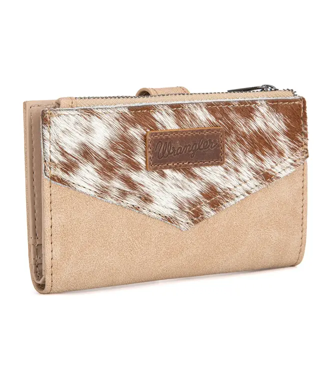 Montana West Wrangler Genuine Hair-On Card Holder Bi-Fold Wallet