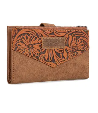 Montana West Wrangler Floral Tooled Card Holder Bi-Fold Wallet