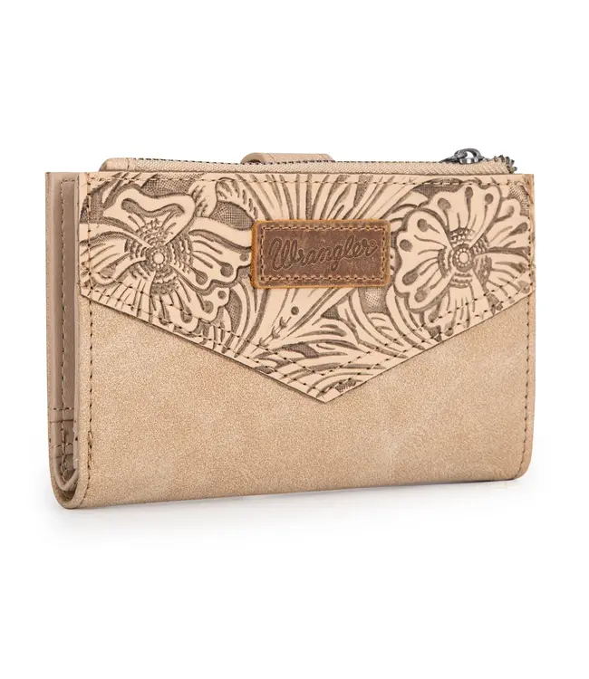 Montana West Wrangler Floral Tooled Card Holder Bi-Fold Wallet