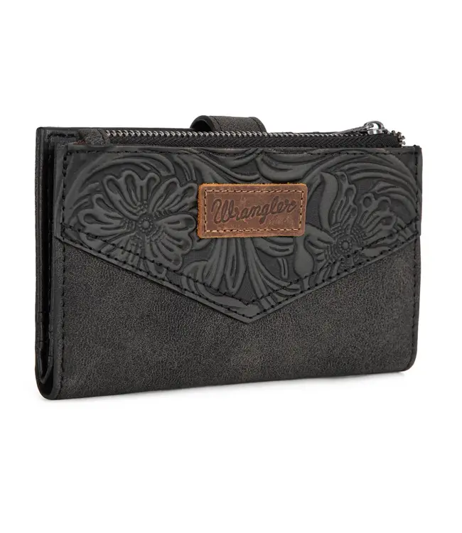 Montana West Wrangler Floral Tooled Card Holder Bi-Fold Wallet