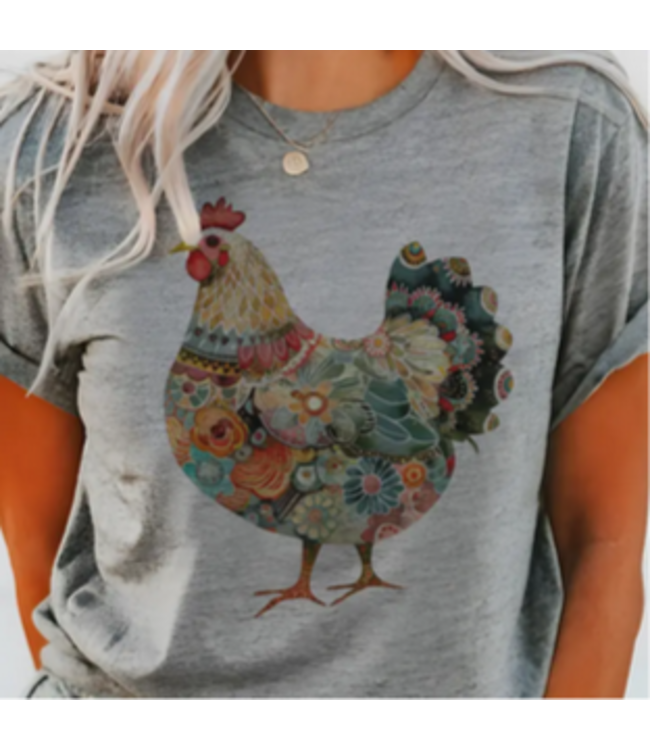 Part.ees by Party On Womens Chicken Farm Country Western Cowgirl Graphic Tee