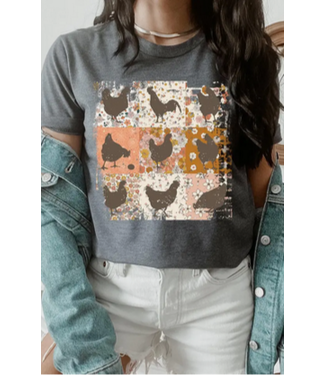 Colorbear Retro Vintage Chickens Unisex Short Sleeve Graphic