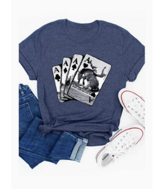 Colorbear Rodeo Bronc Playing Cards Western Unisex Short Sleeve