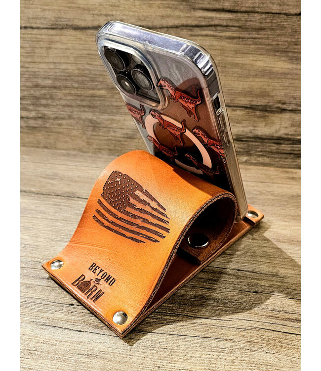 Beyond the Barn Laser Cut Leather Phone Tablet Stand Holder BTB