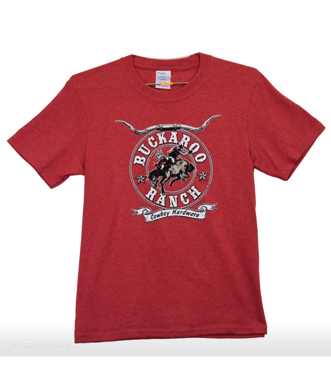 Cowboy Hardware Youth Buckaroo Ranch S/S Tee - Heather Red