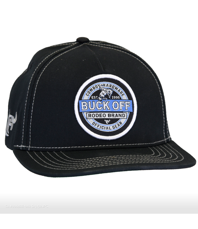 Cowboy Hardware Buck Off 5 Panel Flat Bill Cap - Black