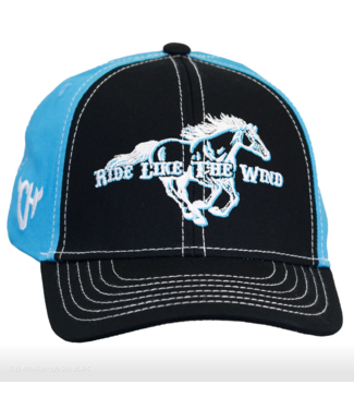 Cowboy Hardware Youth Ride Like The Wind Cap - Black/Turquoise