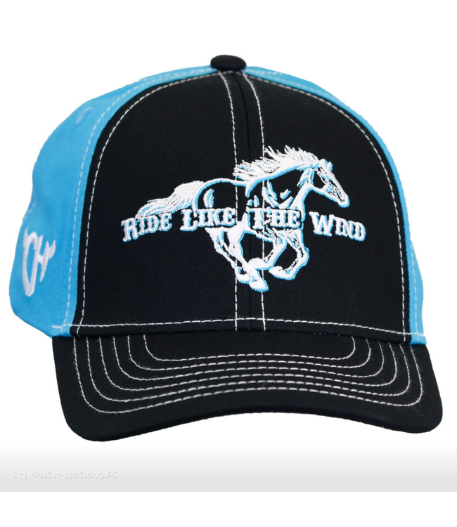 Cowboy Hardware Youth Ride Like The Wind Cap - Black/Turquoise