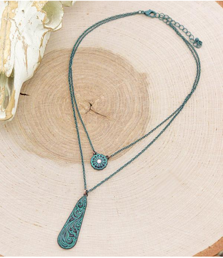 Western Tool Layered Patina Necklace