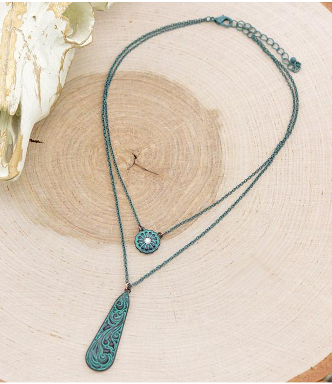Western Tool Layered Patina Necklace