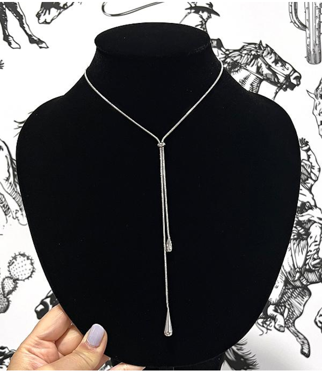 Western Teardrop Slider Necklace
