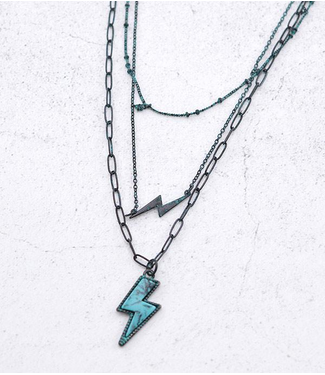 YK Trading Western Layered Lightning Bolt Necklace