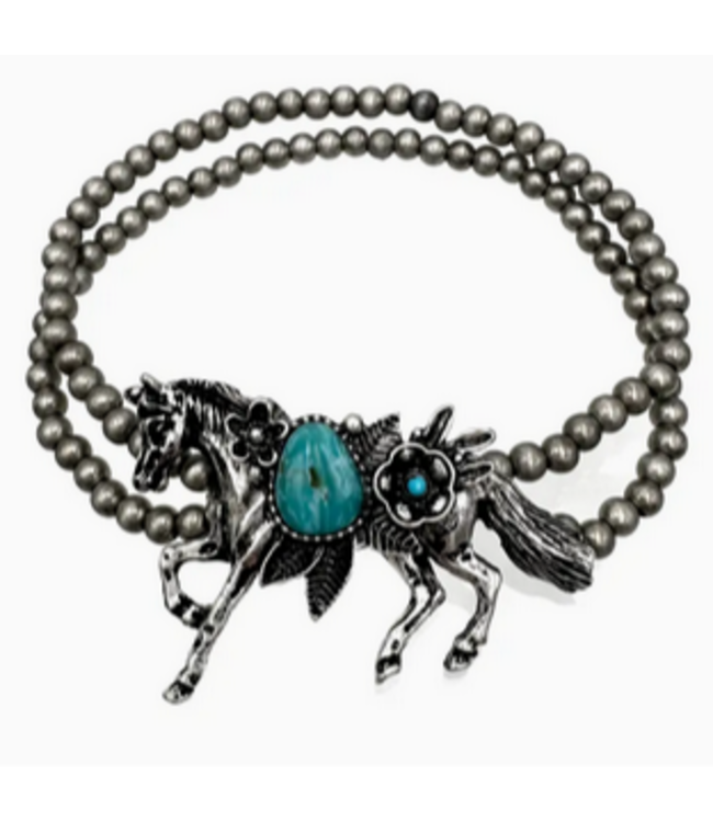 Lunar Deer Farm Animal Navajo Beads Bracelet