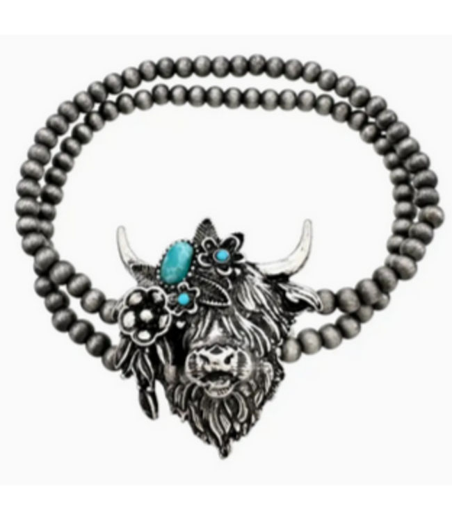 Lunar Deer Farm Animal Navajo Beads Bracelet