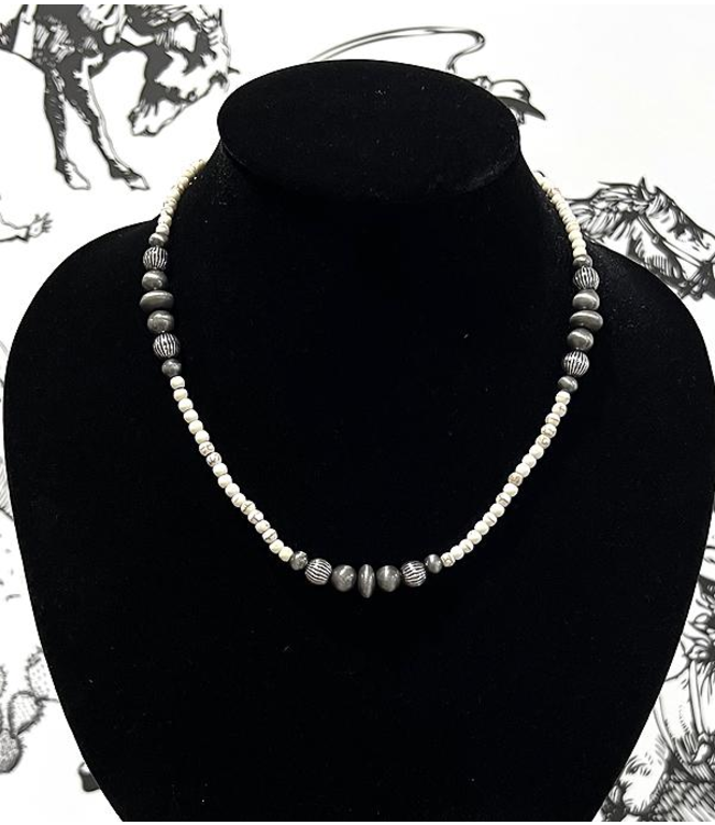 Western Navajo Pearl Stone Necklace