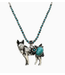 Lunar Deer Farm Animal Navajo Turquoise Beads Necklace