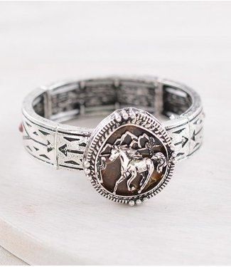 Western Horse Stone Stretch Bracelet