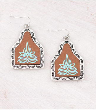 YK Trading Tipi Boot Stitch Pendant Earrings