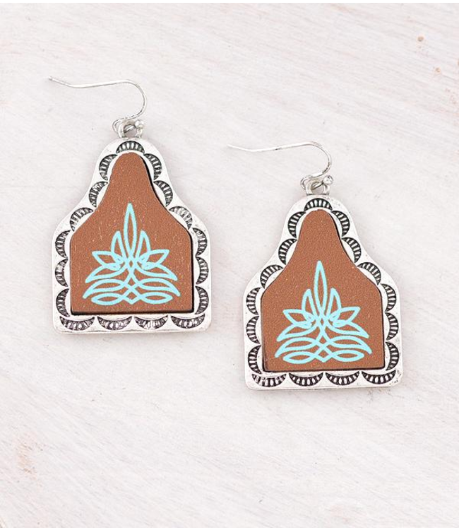 YK Trading Tipi Boot Stitch Pendant Earrings
