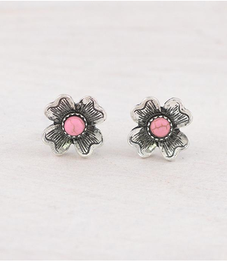 YK Trading Western Flower Concho Post Earrings