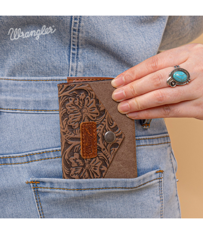 Wrangler Wrangler Floral Tooled Wallet Card Holder