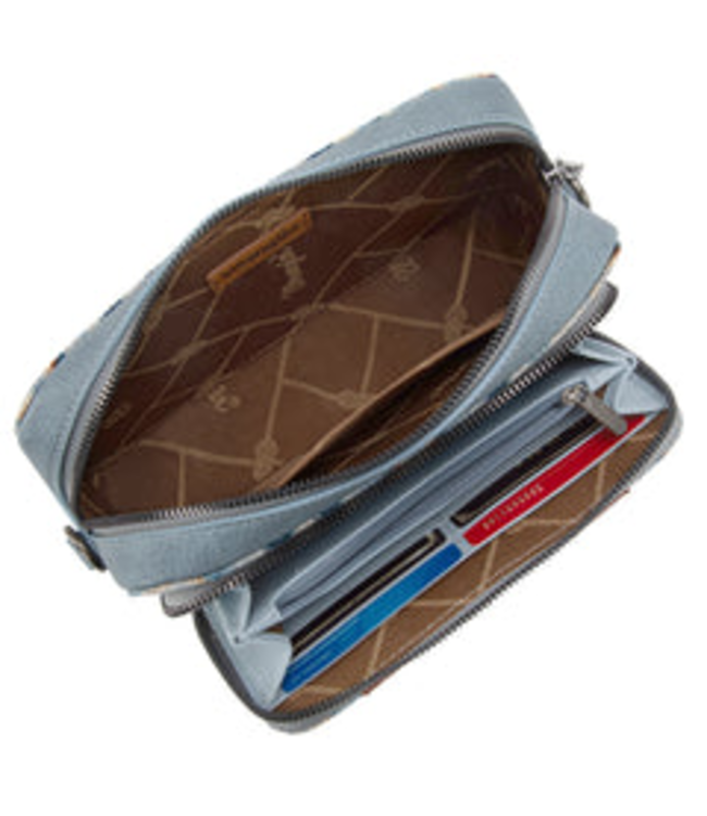 Wrangler Wrangler Aztec Retro Crossbody Purse w/Wallet Area - Navy