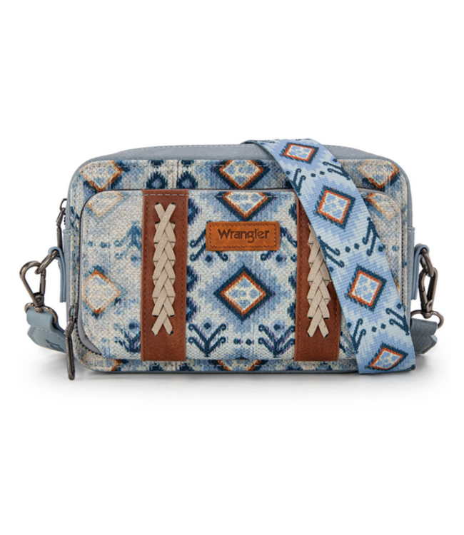 Wrangler Wrangler Aztec Retro Crossbody Purse w/Wallet Area - Navy