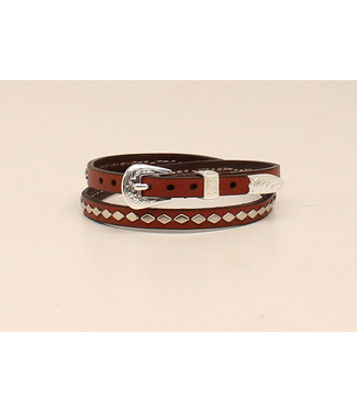 Diamond Studs Leather Hatband