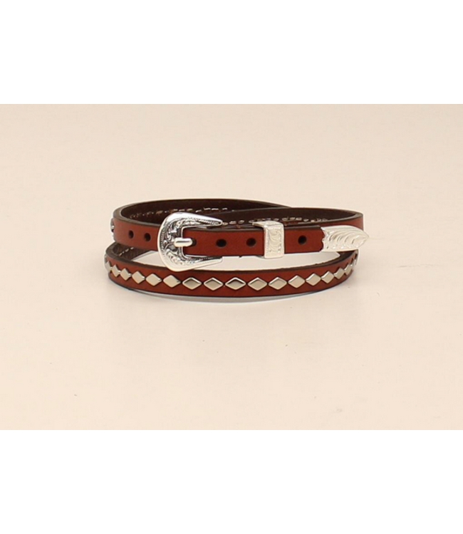 Diamond Studs Leather Hatband