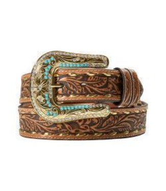 Angel Ranch Angel Ranch Ladies Belt Gold Buck Lace