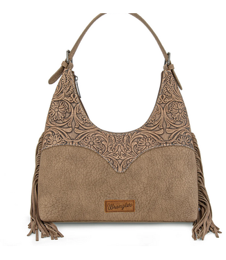 Montana West Wrangler Fringe Floral Tooled Hobo Bag