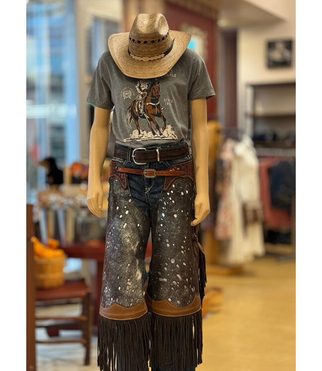 Beyond the Barn Custom Made Kids Foil Hair On Chinks BTB Size Medium